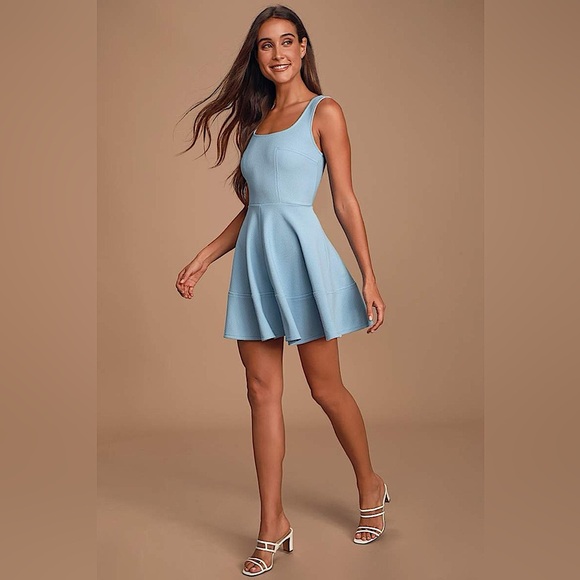 Lulus Dresses & Skirts - Lulus Home Before Daylight Mini Knee‎ Length Dress, Periwinkle Sky Blue, Size S